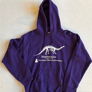 Stranger Things Purple Brontosaurus Hoodie Sweatshirt sz Adult Small